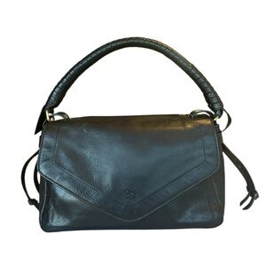 Lucky Brand Black Leather Handbag Boho minimalist